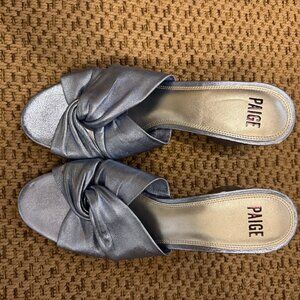 Paige Blue metallic sandal heel 3" size 9.5